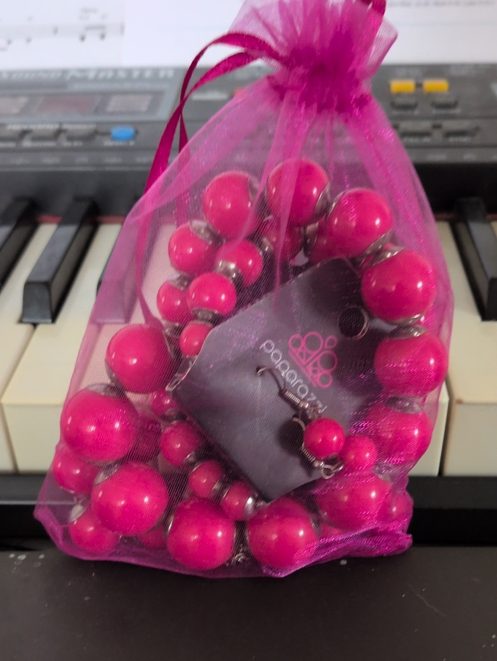 paparazzi Hot Pink Beaded Earrings